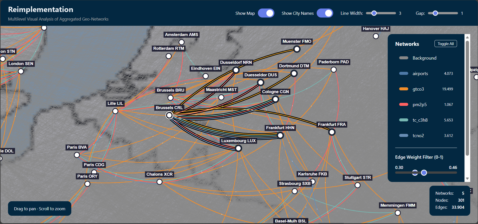Node hover highlighting