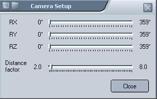 The camera setup dialog