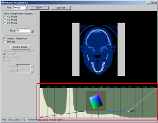 Added a blue colored control point at density value 1615 with the color selector cube beside.