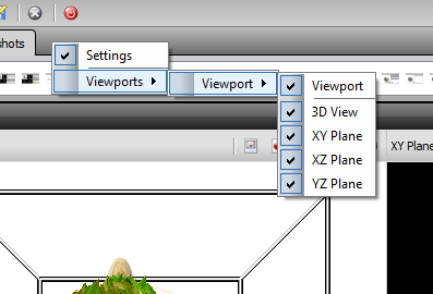 Aktivieren von Ansichten und Settings Panel