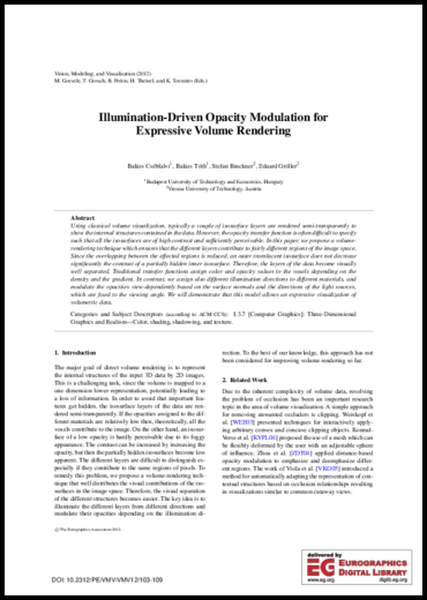 Paper: Illumination-driven opacity modulation in direct volume rendering