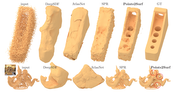 teaser: We present Points2Surf, a method to reconstruct an accurate implicit surface from a noisy point cloud. Unlike current data-driven surface reconstruction methods like DeepSDF and AtlasNet, it is patch-based, improves detail reconstruction, and unlike Screened Poisson Reconstruction (SPR), a learned prior of low-level patch shapes improves reconstruction accuracy.
Note the quality of reconstructions, both geometric and topological, against the original surfaces. The ability of Points2Surf to generalize to new shapes makes it the first learning-based approach with significant generalization ability under both geometric and topological variations.