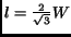 $ l = \frac{2}{\sqrt{3}}W$