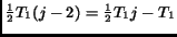 $ \frac{1}{2}T_1(j-2) =\frac{1}{2}T_1j-T_1 $