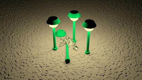 Fallen lamp post - Rendering by Miran Saman