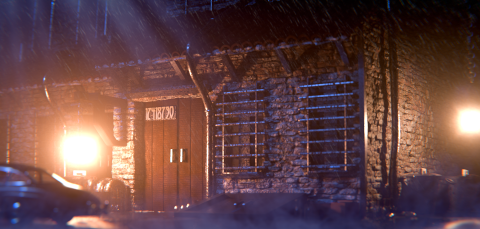 A house in the rain