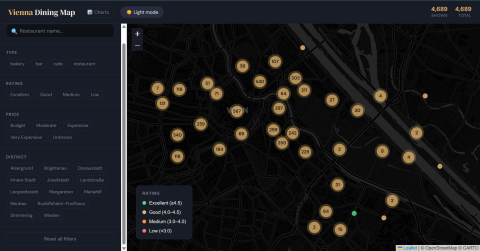 Vienna dining map