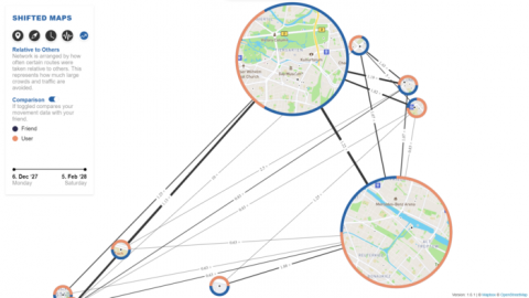 Shifted Maps: Revealing spatio-temporal topologies in movement data