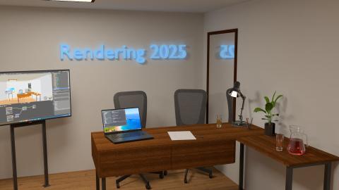 Desk in an Office - Rendering by Preissegger Leo