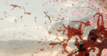 Cherry tree and blood splatter