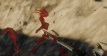 Knifes and blood splatter
