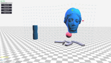 Screenshot of simulation, Magnets and ferromagnets interacting, magnetic field lines