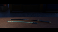 Frame of animation movie, sword in display