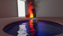 Oil fire - Rendering by Ott Marvin