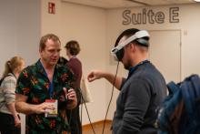 a person with a vr headset on