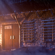 A house in the rain
